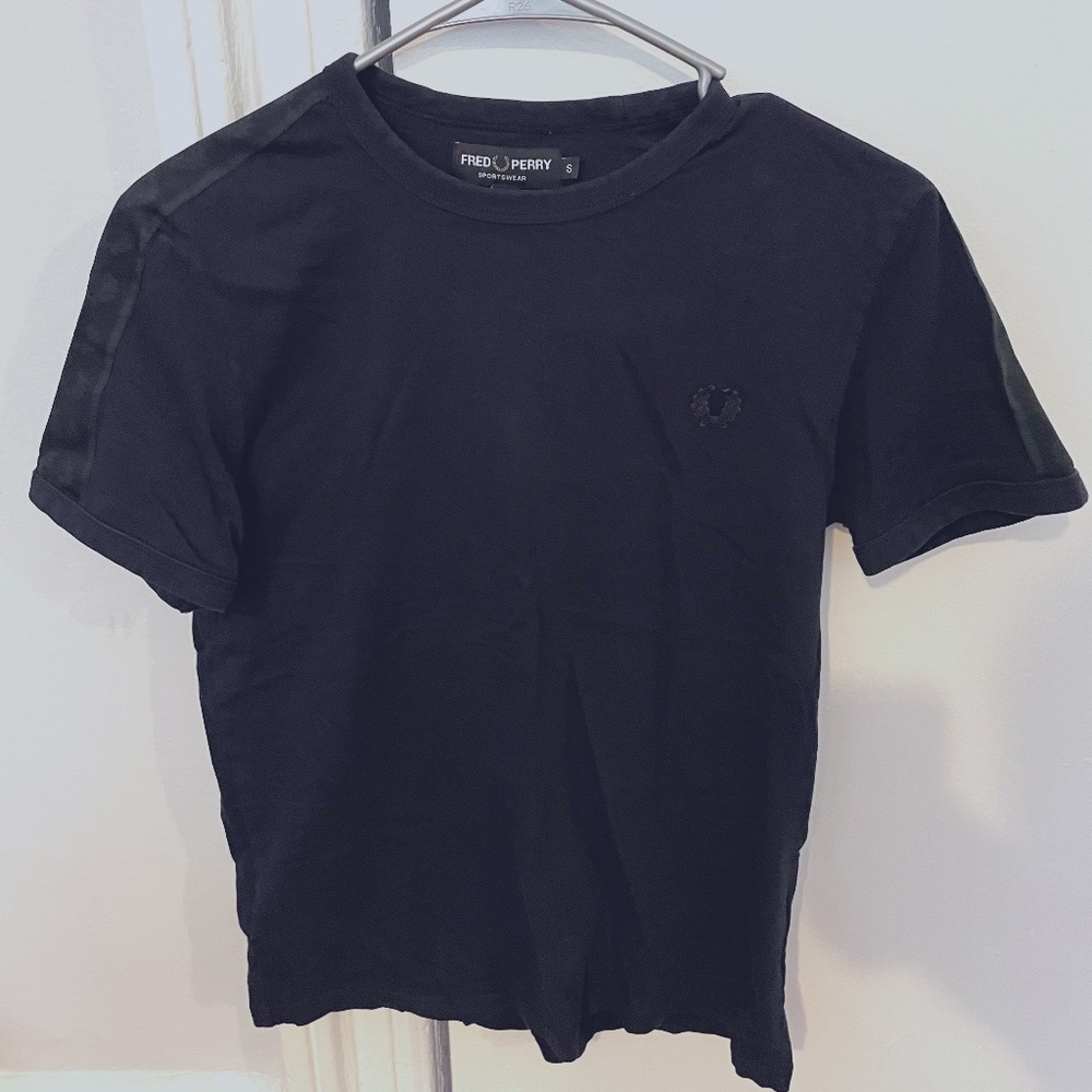 Fred Perry Mens Taped Ringer Tee, Small, Black